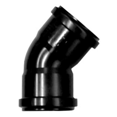 PP Bogen 45° schwarz Ø außen 75mm