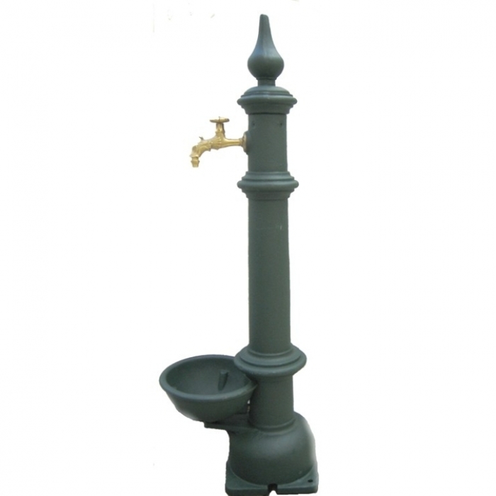 Säulenbrunnen aus Grauguss grün