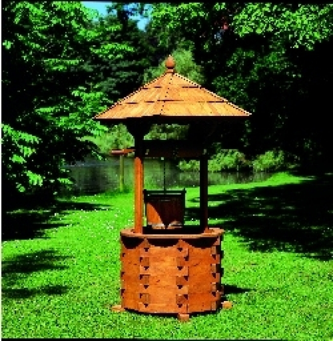 Zierbrunnen aus Kiefernholz