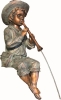 Polystone Figur Angler Wasserspeiend mit Pumpe