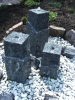 Wasserspielset Nimba klein,komplett, Granit dunkelgrau teilpoliert L 15 cm x B 15 cm H 20 / 35 / 45 cm